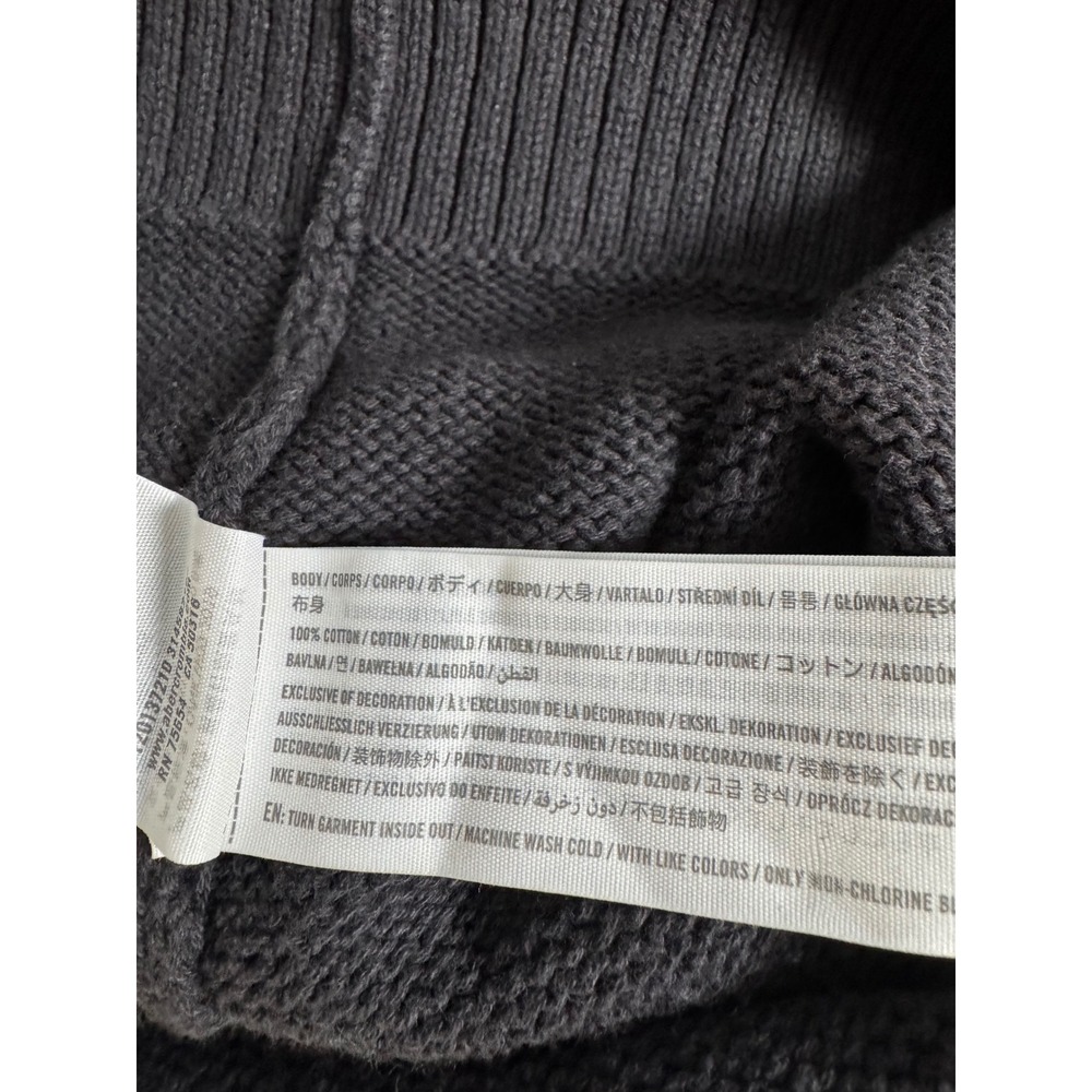 Abercrombie & Fitch Women Oversize V-Neck Sweater Vest Charcoal Grey Cotton Sz M - Picture 4 of 8